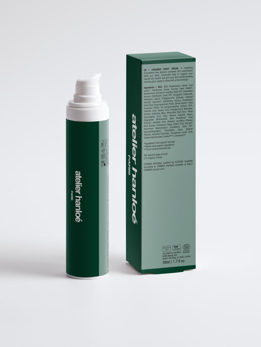 Crème de nuit réparatrice aux céramides naturelle - Peau réparée et hydraté - 50ml