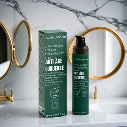 Anti-âge - crème de jour - Acide hyaluronique - Hydratation renforcée - texture luxueuse - 50ml